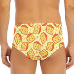 Slice Of Cheese Pattern Print Men's Triangle Swim Briefs