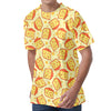 Slice Of Cheese Pattern Print Men's Velvet T-Shirt