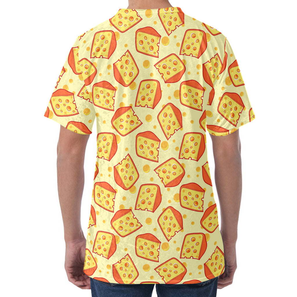 Slice Of Cheese Pattern Print Men's Velvet T-Shirt