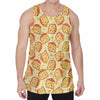 Slice Of Cheese Pattern Print Men's Velvet Tank Top