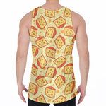 Slice Of Cheese Pattern Print Men's Velvet Tank Top