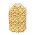 Slice Of Cheese Pattern Print Mesh Laundry Hamper