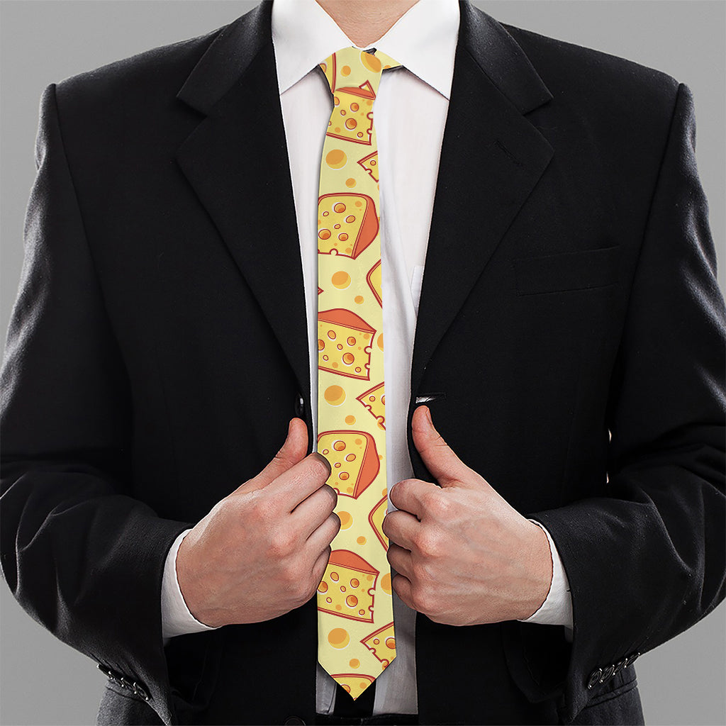 Slice Of Cheese Pattern Print Necktie