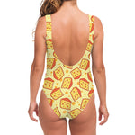 Slice Of Cheese Pattern Print One Piece Swimsuit