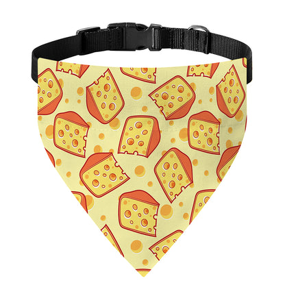 Slice Of Cheese Pattern Print Over The Collar Dog Bandana