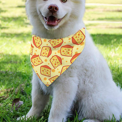 Slice Of Cheese Pattern Print Over The Collar Dog Bandana
