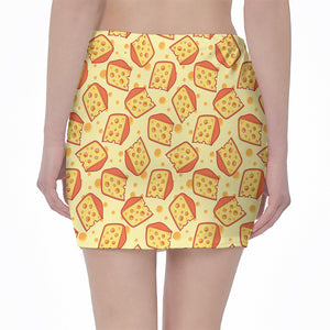 Slice Of Cheese Pattern Print Pencil Mini Skirt