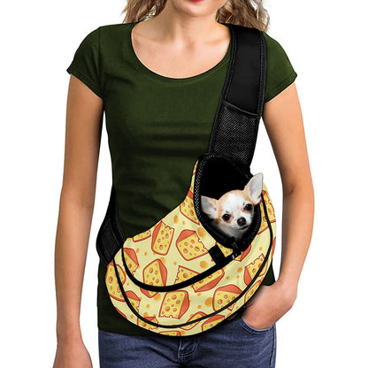 Slice Of Cheese Pattern Print Pet Sling Carrier