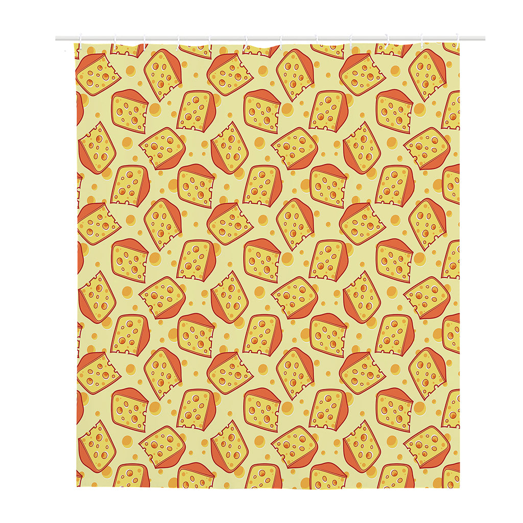 Slice Of Cheese Pattern Print Polyester Shower Curtain