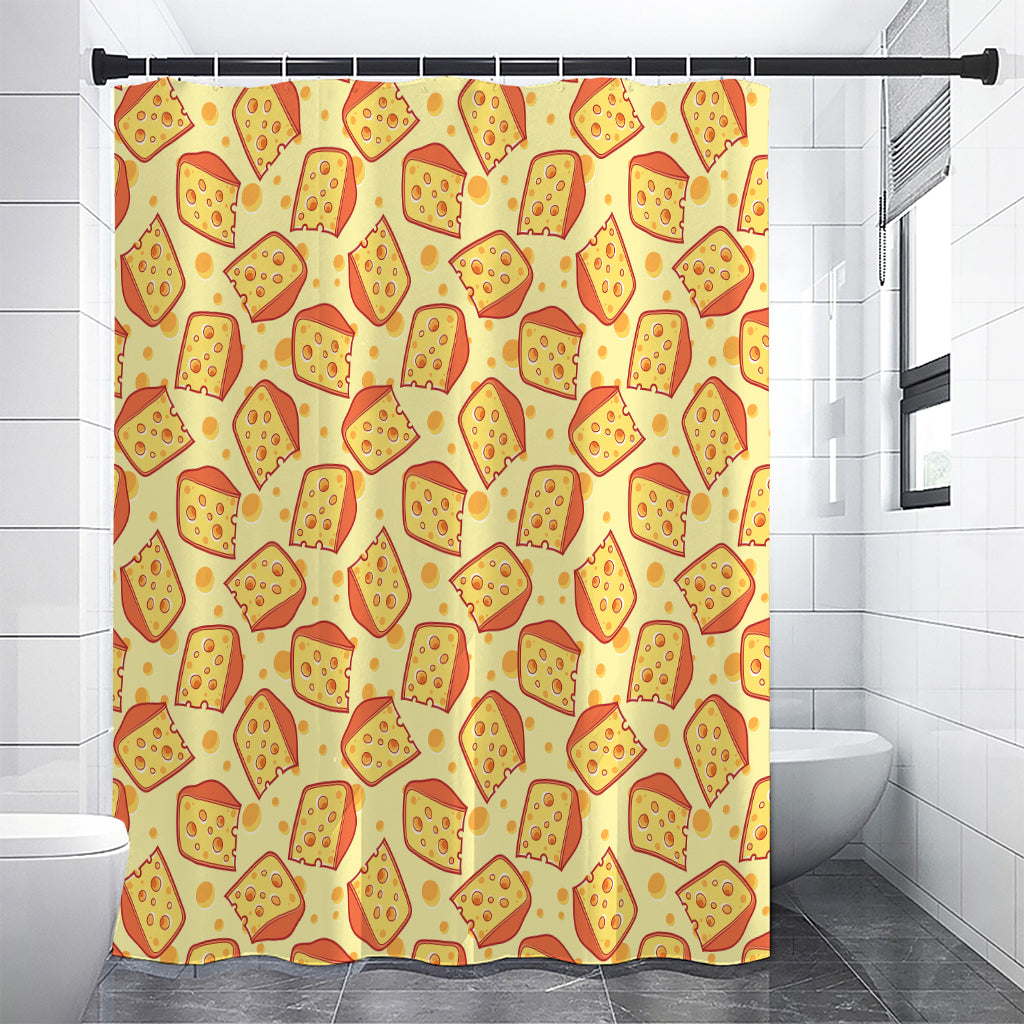 Slice Of Cheese Pattern Print Premium Shower Curtain