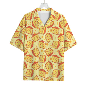 Slice Of Cheese Pattern Print Rayon Hawaiian Shirt