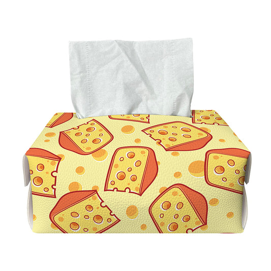 Slice Of Cheese Pattern Print Rectangle Tissue Box Cover