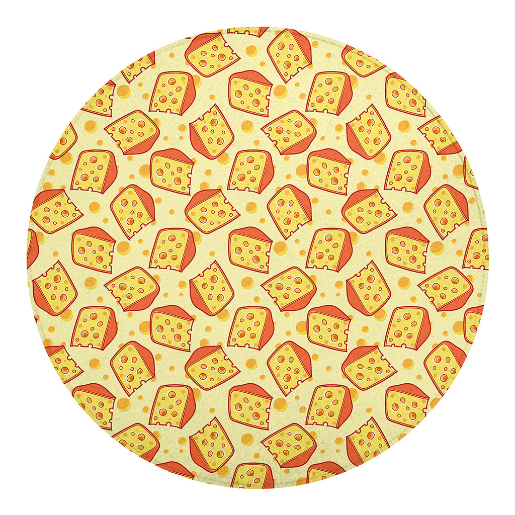 Slice Of Cheese Pattern Print Round Blanket