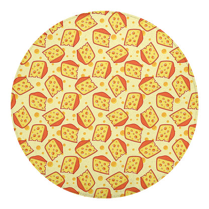 Slice Of Cheese Pattern Print Round Blanket