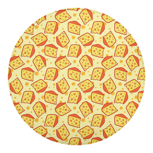 Slice Of Cheese Pattern Print Round Blanket