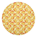 Slice Of Cheese Pattern Print Round Blanket