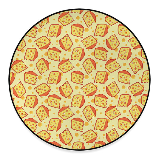 Slice Of Cheese Pattern Print Round Floor Mat