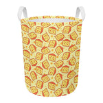 Slice Of Cheese Pattern Print Round Laundry Basket