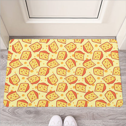 Slice Of Cheese Pattern Print Rubber Doormat