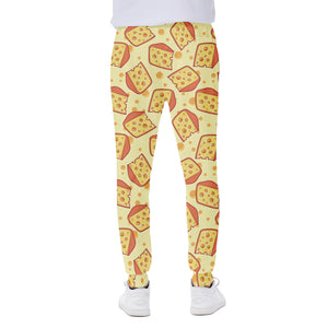 Slice Of Cheese Pattern Print Scuba Joggers