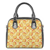 Slice Of Cheese Pattern Print Shoulder Handbag