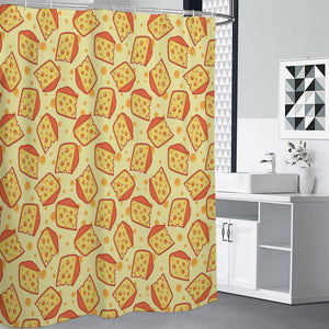 Slice Of Cheese Pattern Print Shower Curtain