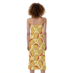 Slice Of Cheese Pattern Print Slim Fit Midi Cami Dress