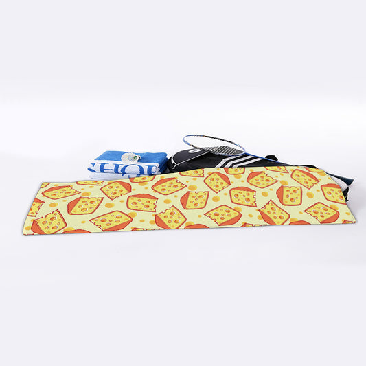 Slice Of Cheese Pattern Print Sports Towel
