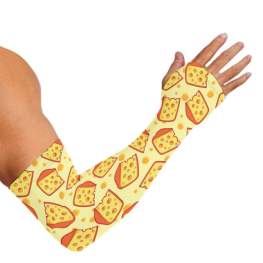 Slice Of Cheese Pattern Print Sun Protection Arm Sleeves