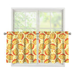 Slice Of Cheese Pattern Print Tier Curtains