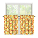 Slice Of Cheese Pattern Print Tier Curtains