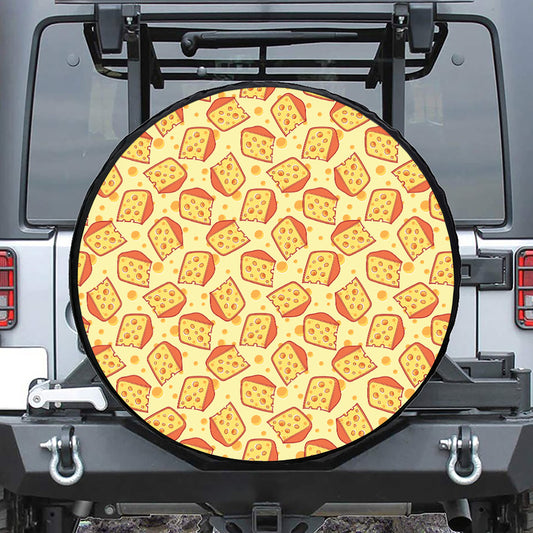 Slice Of Cheese Pattern Print Tire Cover