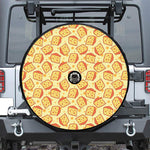 Slice Of Cheese Pattern Print Tire Cover With Camera Hole