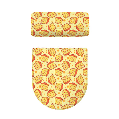 Slice Of Cheese Pattern Print Toilet Lid And Tank Cover Set