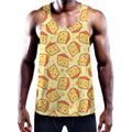 Slice Of Cheese Pattern Print Men's Workout Tank Top