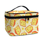 Slice Of Cheese Pattern Print Travel Makeup Bag