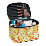 Slice Of Cheese Pattern Print Travel Makeup Bag