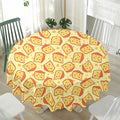 Slice Of Cheese Pattern Print Waterproof Round Tablecloth
