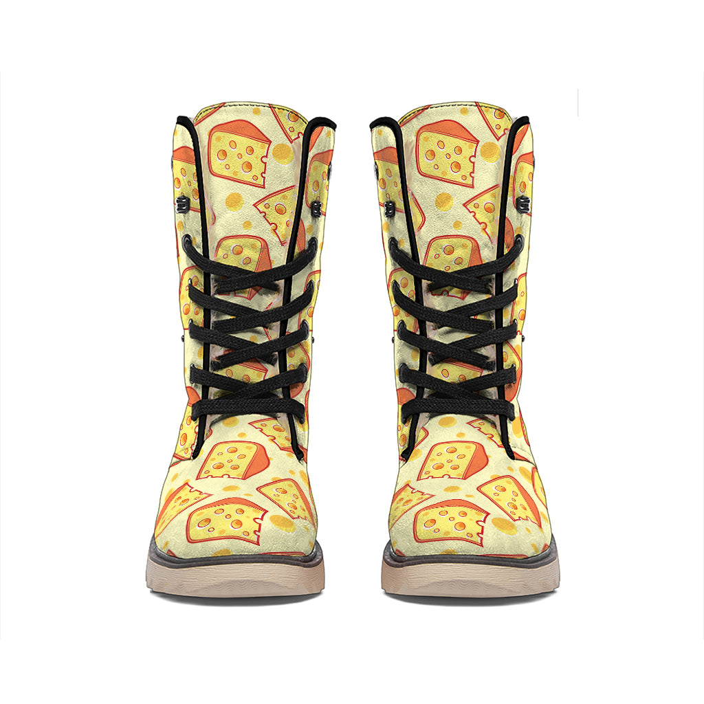 Slice Of Cheese Pattern Print Winter Boots