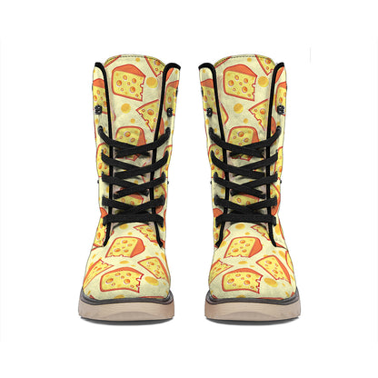 Slice Of Cheese Pattern Print Winter Boots