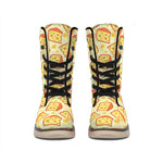 Slice Of Cheese Pattern Print Winter Boots