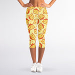 Slice Of Cheese Pattern Print Women's Capri Leggings