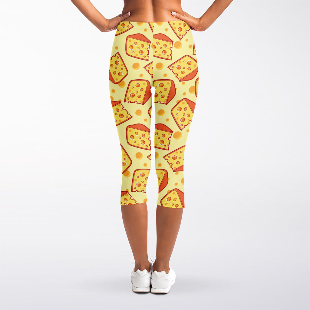 Slice Of Cheese Pattern Print Women's Capri Leggings