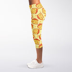 Slice Of Cheese Pattern Print Women's Capri Leggings