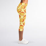 Slice Of Cheese Pattern Print Women's Capri Leggings