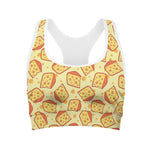 Slice Of Cheese Pattern Print Women's Sports Bra