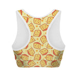 Slice Of Cheese Pattern Print Women's Sports Bra