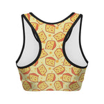 Slice Of Cheese Pattern Print Women's Sports Bra