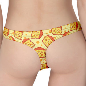 Slice Of Cheese Pattern Print Women's Thong