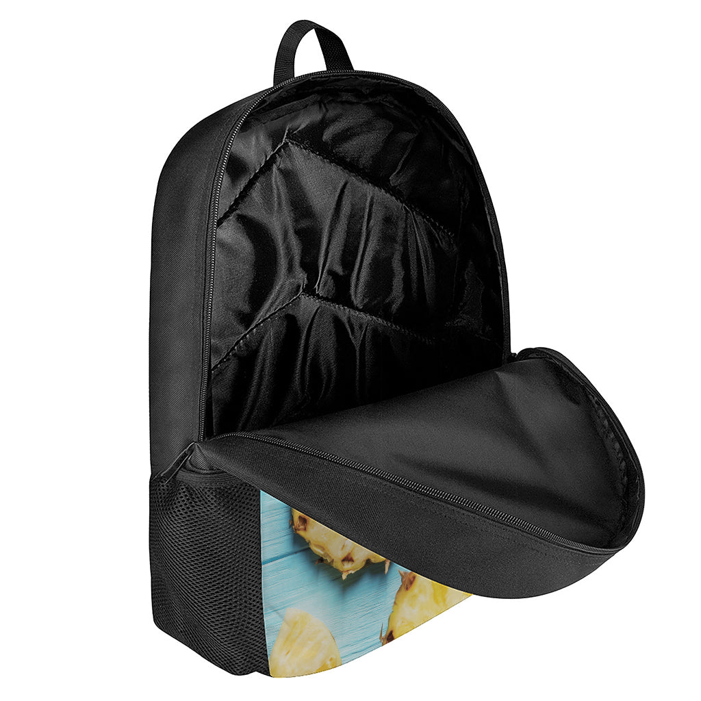 Sliced Pineapple Print 17 Inch Backpack